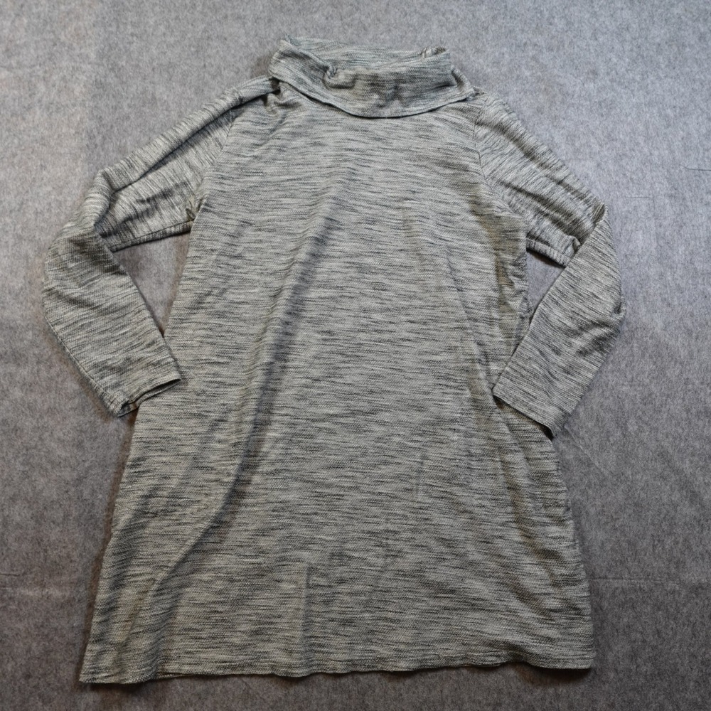 J. Jill Sweater Womens Medium Petite Gray Heathered Cowl Tunic Pockets Casual